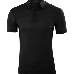 Zillertaler Trachtenwelt Polos-Herren Merino Poloshirt "Falko", Schwarz