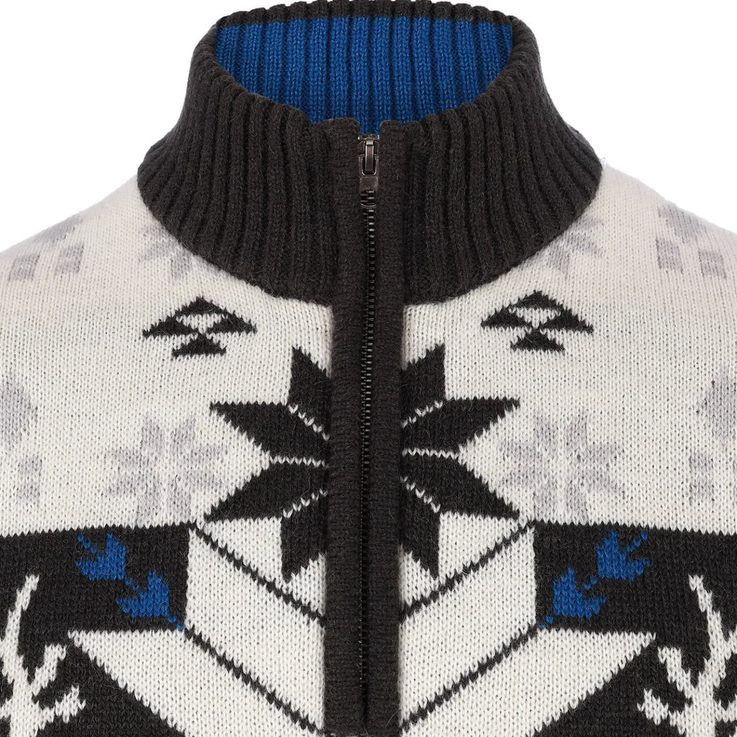 Zillertaler Trachtenwelt Pullover & Hoodies-Herren Norweger "Oslo", Dunkel/Weiß Grau