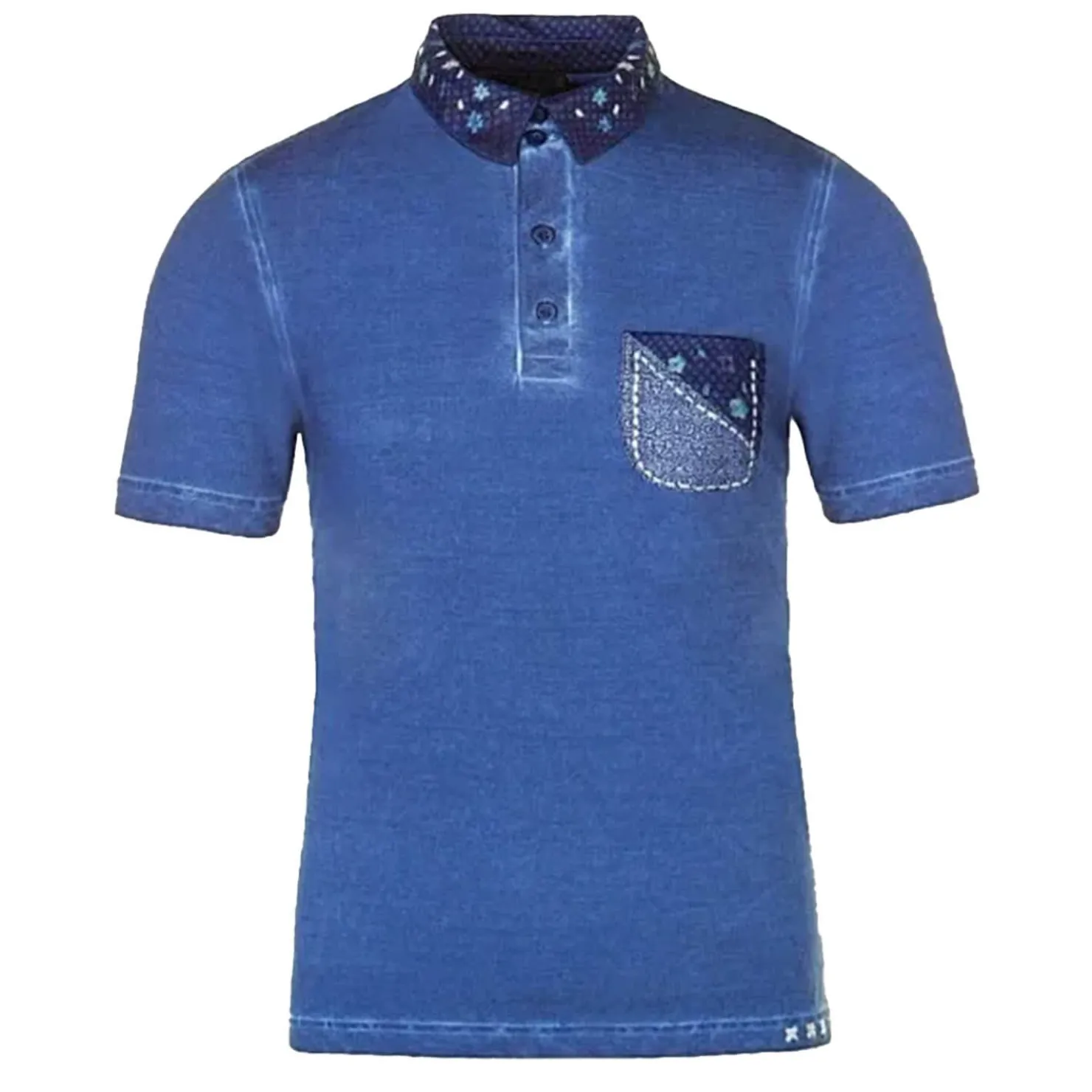 Zillertaler Trachtenwelt Polos-Herren Poloshirt "Baldo", (Restgrößen) Blau