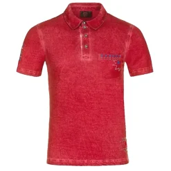 Zillertaler Trachtenwelt Polos-Herren Poloshirt "Cambin", (Restgrößen) Rot
