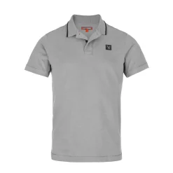 Zillertaler Trachtenwelt Polos-Herren Poloshirt mit Hirsch-Logo, Grau