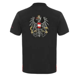 Zillertaler Trachtenwelt Polos-Herren Poloshirt "Österreich", Schwarz