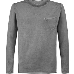Zillertaler Trachtenwelt Shirts-Herren Shirt Langarm "Falko", Grey Grau