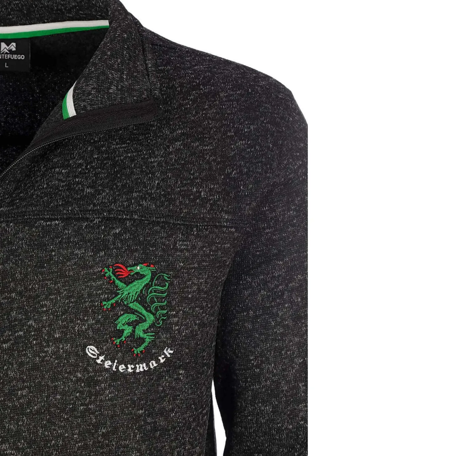 Zillertaler Trachtenwelt Jacken-Herren Strickfleece Jacke "Steiermark", Anthrazit Grau