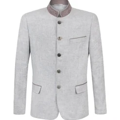 Zillertaler Trachtenwelt Jacken-Herren Trachtenjacke "Tizian", Hell Grau