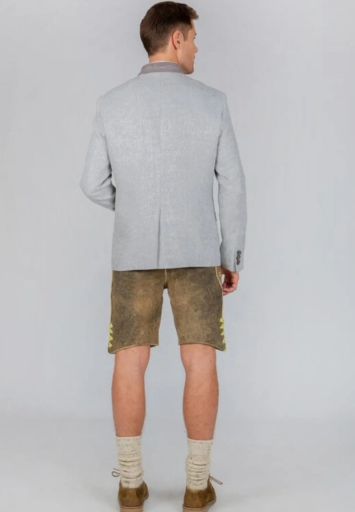 Zillertaler Trachtenwelt Jacken-Herren Trachtenjacke "Tizian", Hell Grau