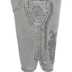 Zillertaler Trachtenwelt Freizeithosen-Herren Trachtenjeans ohne Latz, Grau