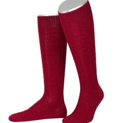 Zillertaler Trachtenwelt Socken-Herren Trachtenkniestrumpf, Bordeaux Rot