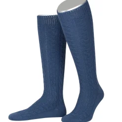 Zillertaler Trachtenwelt Socken-Herren Trachtenkniestrumpf, Stahl Blau