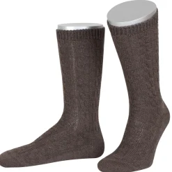 Zillertaler Trachtenwelt Socken-Herren Trachtenschoppersocke, Braun