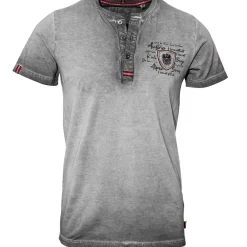 Zillertaler Trachtenwelt Shirts-Herren T-Shirt “Adler Wappen Vintage”, Grau