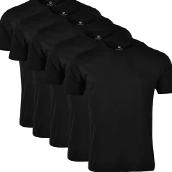 Zillertaler Trachtenwelt Shirts-Herren T-Shirt Basic 5er-Pack, Schwarz