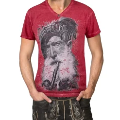 Zillertaler Trachtenwelt Shirts-Herren T-Shirt "Coolman", Rot