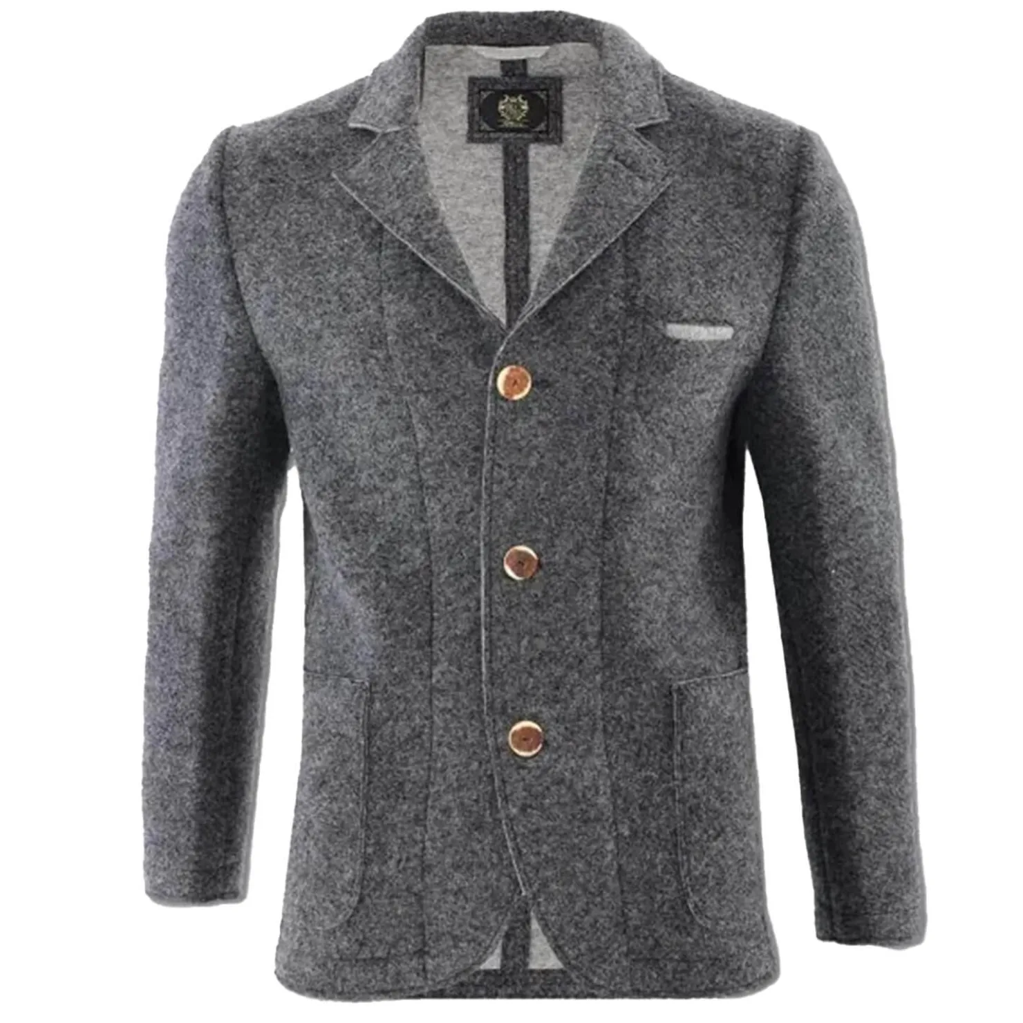 Zillertaler Trachtenwelt Jacken-Herren Walkjacke "Gert", Grau