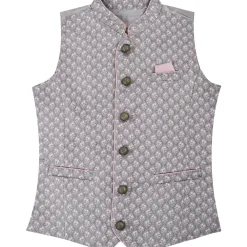 Zillertaler Trachtenwelt Gilets-Jungen Gilet "Marno", Taupe Braun