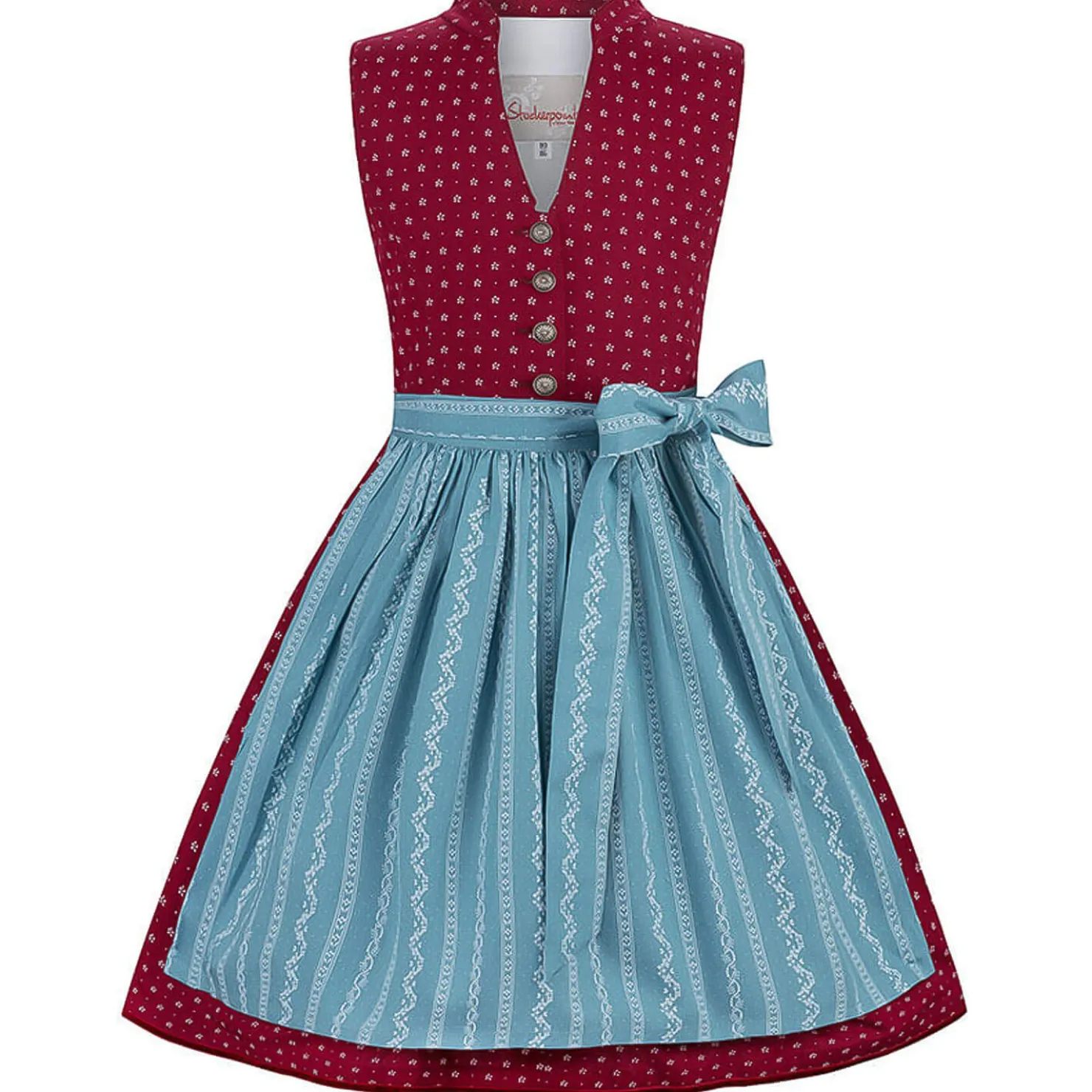 Zillertaler Trachtenwelt Dirndl-Kinder Dirndl "Karla", Bordeaux Blau