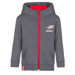 Zillertaler Trachtenwelt Jacken & Anzüge-Kinder Hoodie-Jacke "Austria", Dunkel Grau