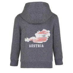 Zillertaler Trachtenwelt Jacken & Anzüge-Kinder Hoodie-Jacke "Austria", Dunkel Grau