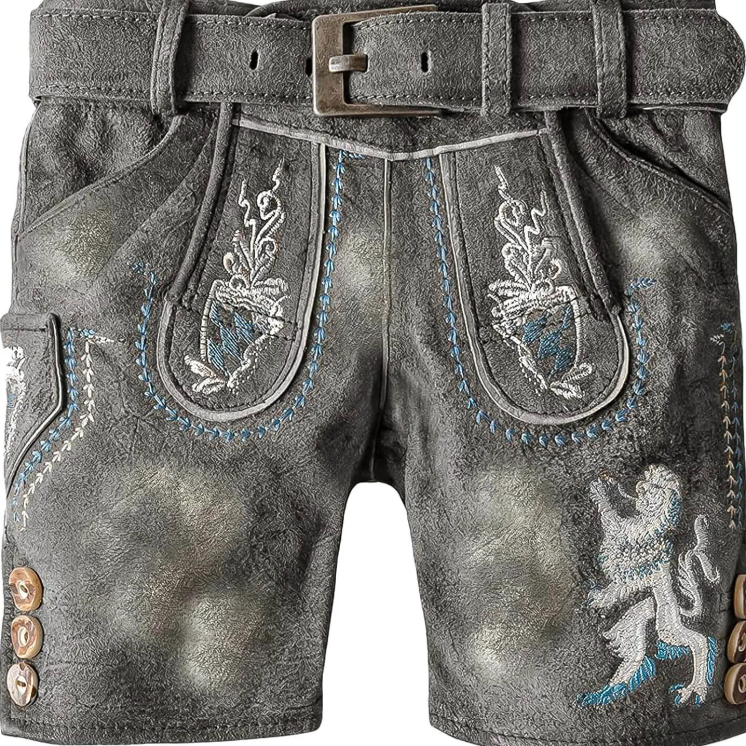 Zillertaler Trachtenwelt Lederhosen-Kinder Lederhose "Bayern", Grau