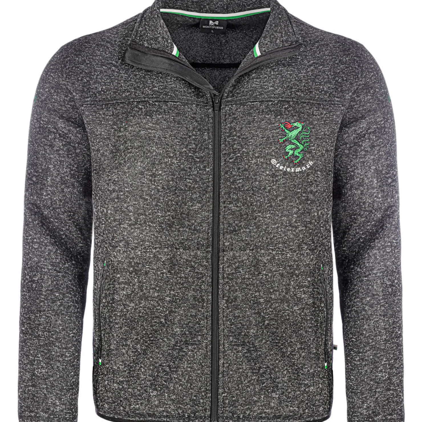 Zillertaler Trachtenwelt Jacken & Anzüge-Kinder Strickfleece Jacke “Steiermark", Anthrazit Grau