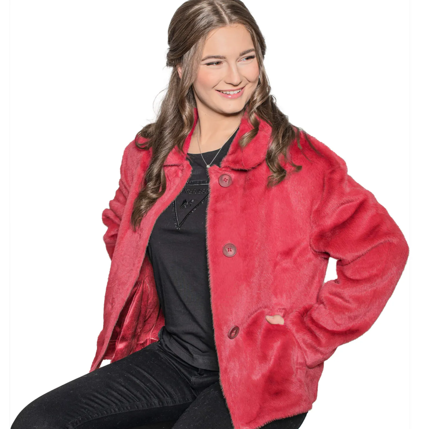 Zillertaler Trachtenwelt Jacken-Kuscheljacke "Daria", Rot