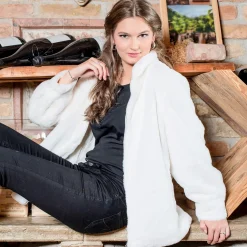 Zillertaler Trachtenwelt Jacken-Kuscheljacke "Nina", Weiß