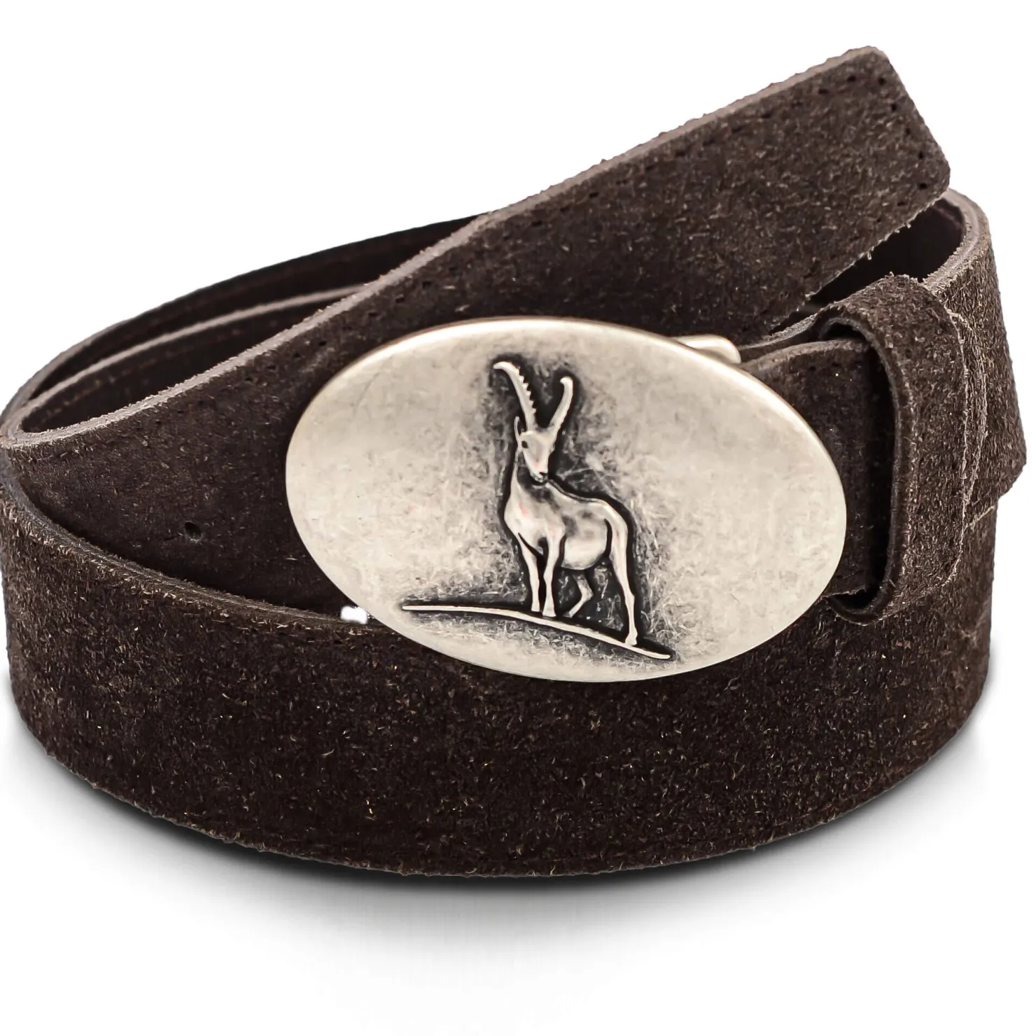 Zillertaler Trachtenwelt Accessoires-Ledergürtel "Steinbock", Braun