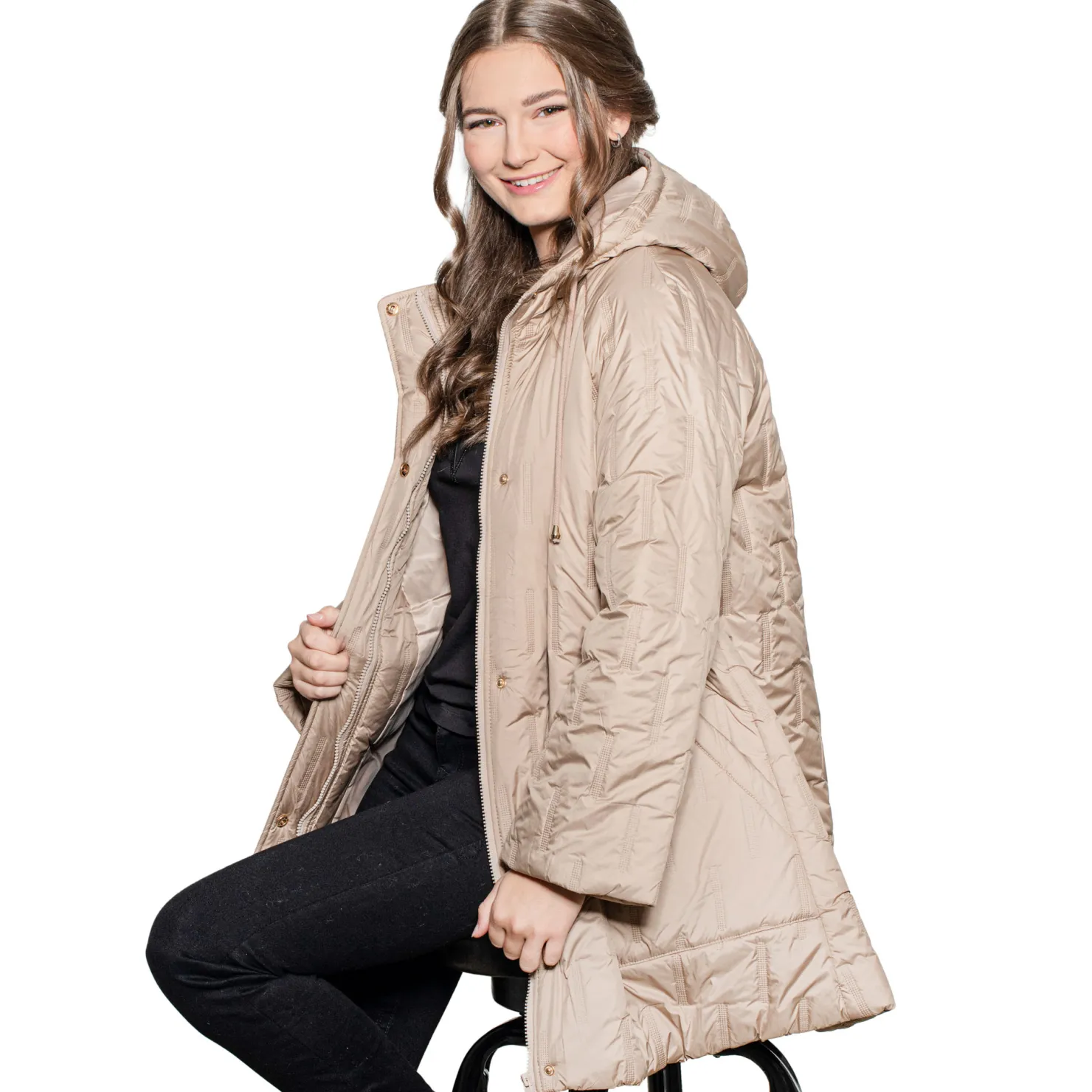 Zillertaler Trachtenwelt Jacken-Padded Coat "Ellen", Beige