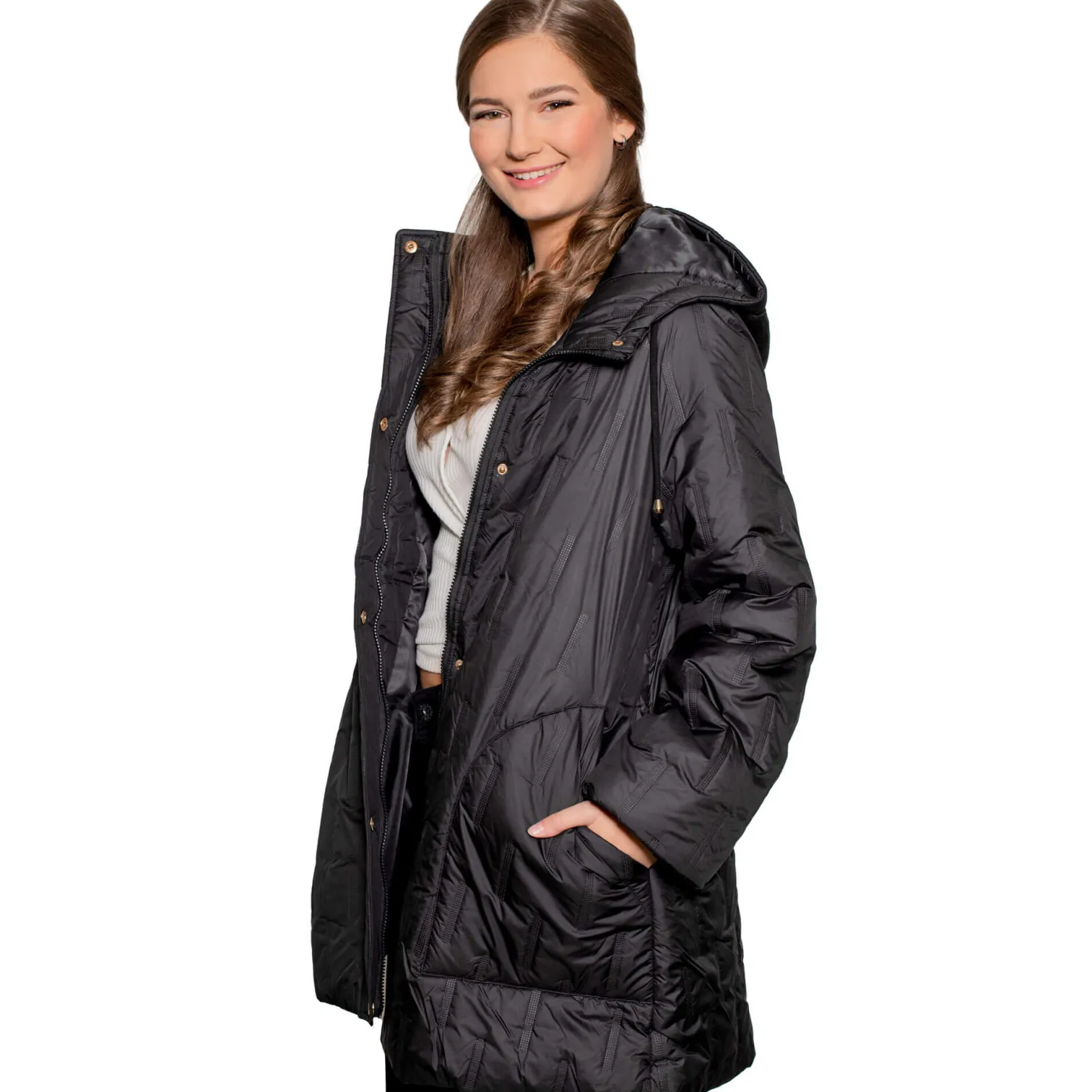 Zillertaler Trachtenwelt Jacken-Padded Coat "Ellen", Schwarz