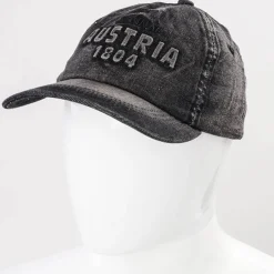 Zillertaler Trachtenwelt Accessoires-Schildkappe “Austria”, Anthrazit Grau