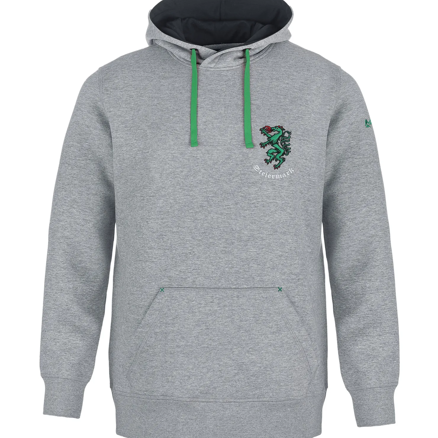 Zillertaler Trachtenwelt Pullover & Hoodies|Pullover & Hoodies-Unisex Hoodie "Steiermark", Grau